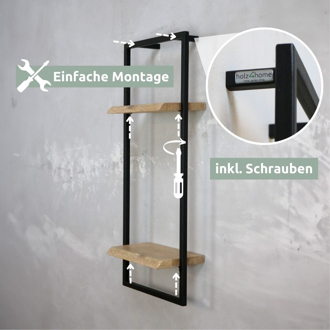 Wandregal high in schwarz gerahmt von holz4home®