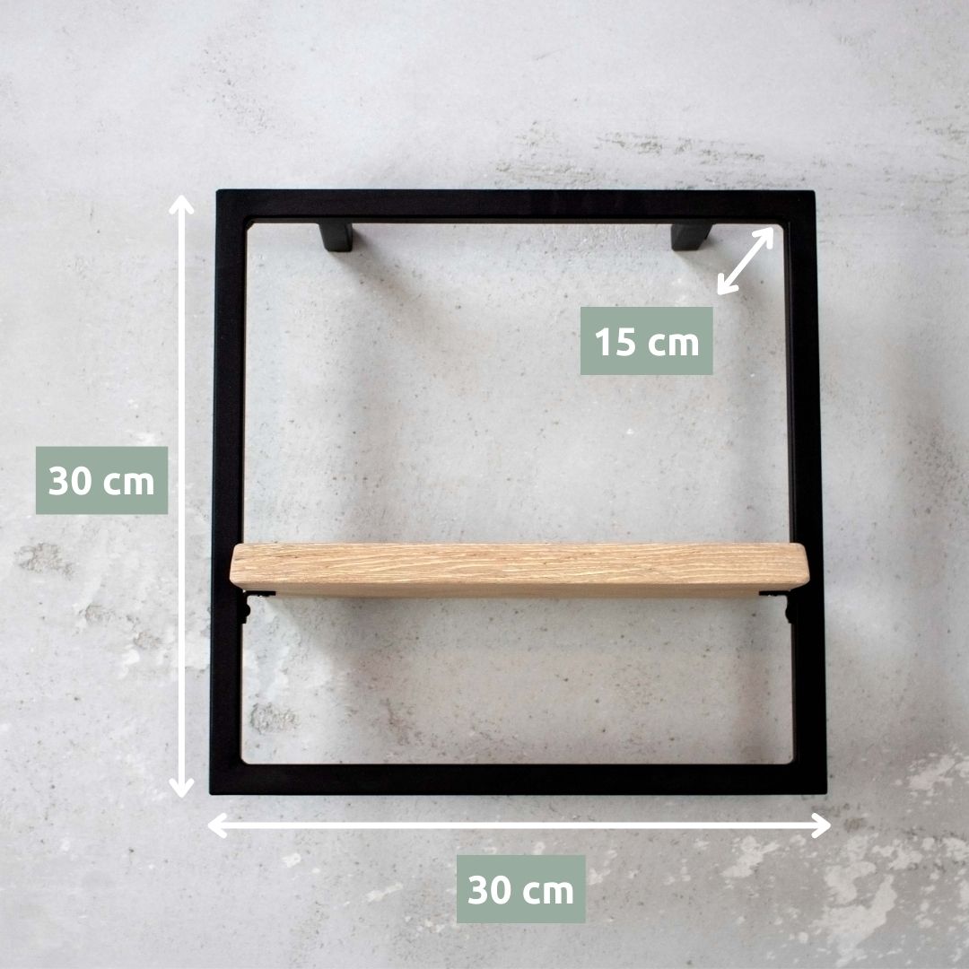 Wandregal Small Schwarz Gerahmt I Industrial Style