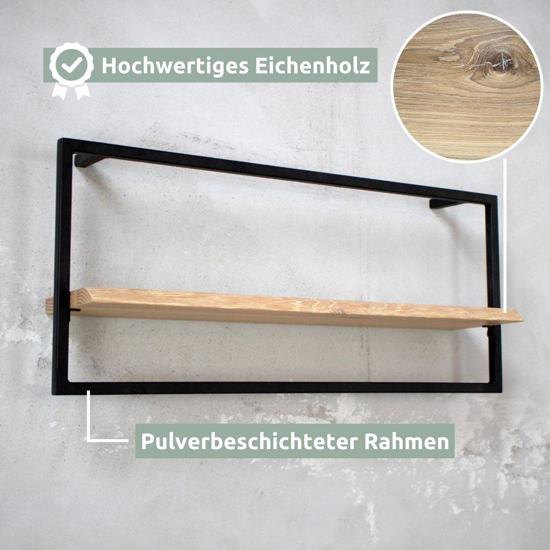 Wandregal long in schwarz gerahmt von holz4home®