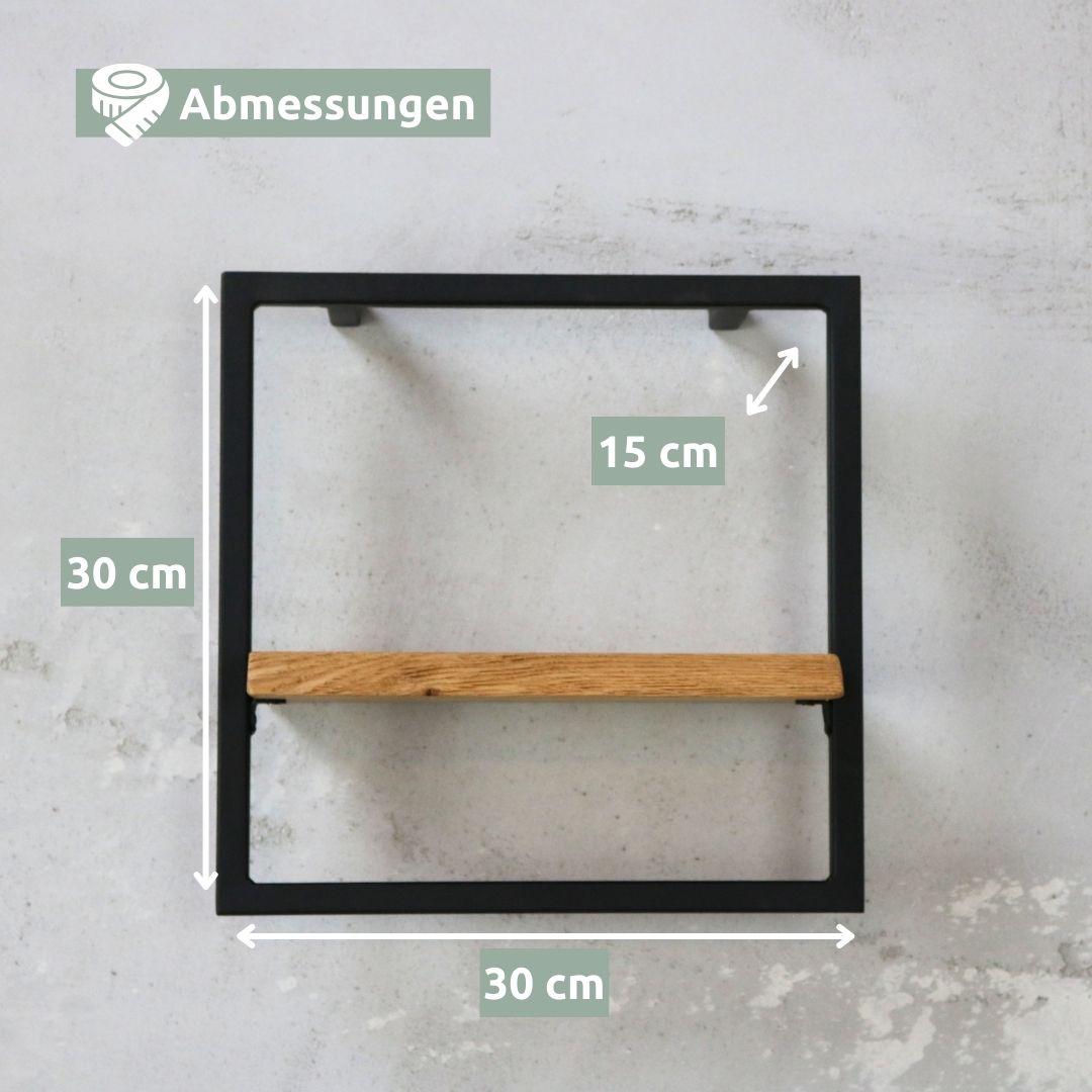 Wandregal Small Schwarz Gerahmt I Industrial Style