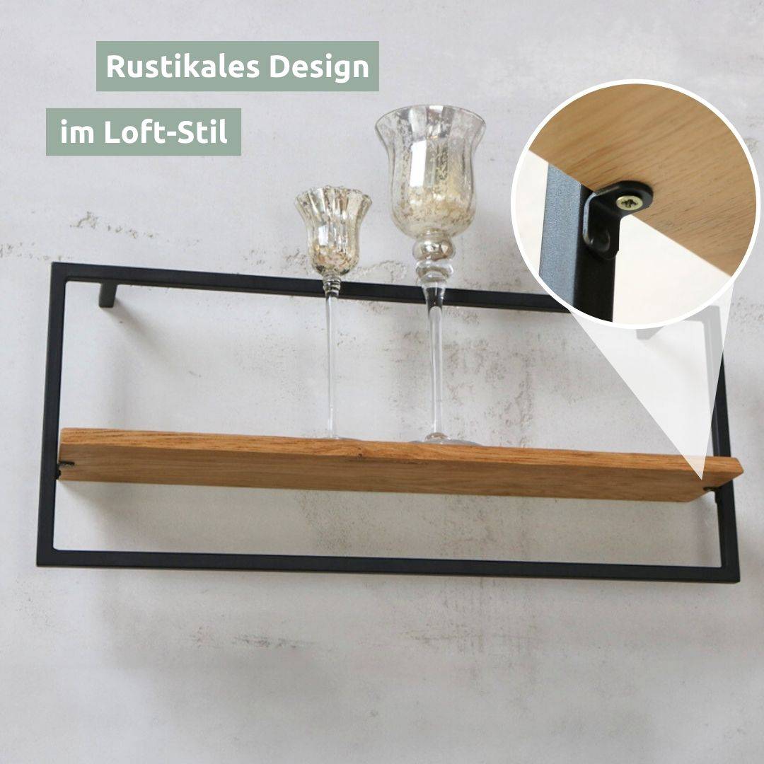 Wandregal long in schwarz gerahmt von holz4home®