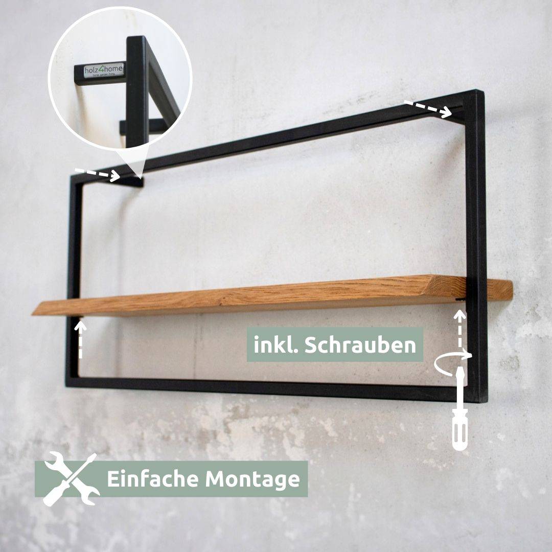 Wandregal long in schwarz gerahmt von holz4home®