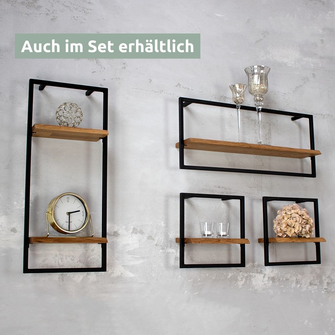Wandregal long in schwarz gerahmt von holz4home®