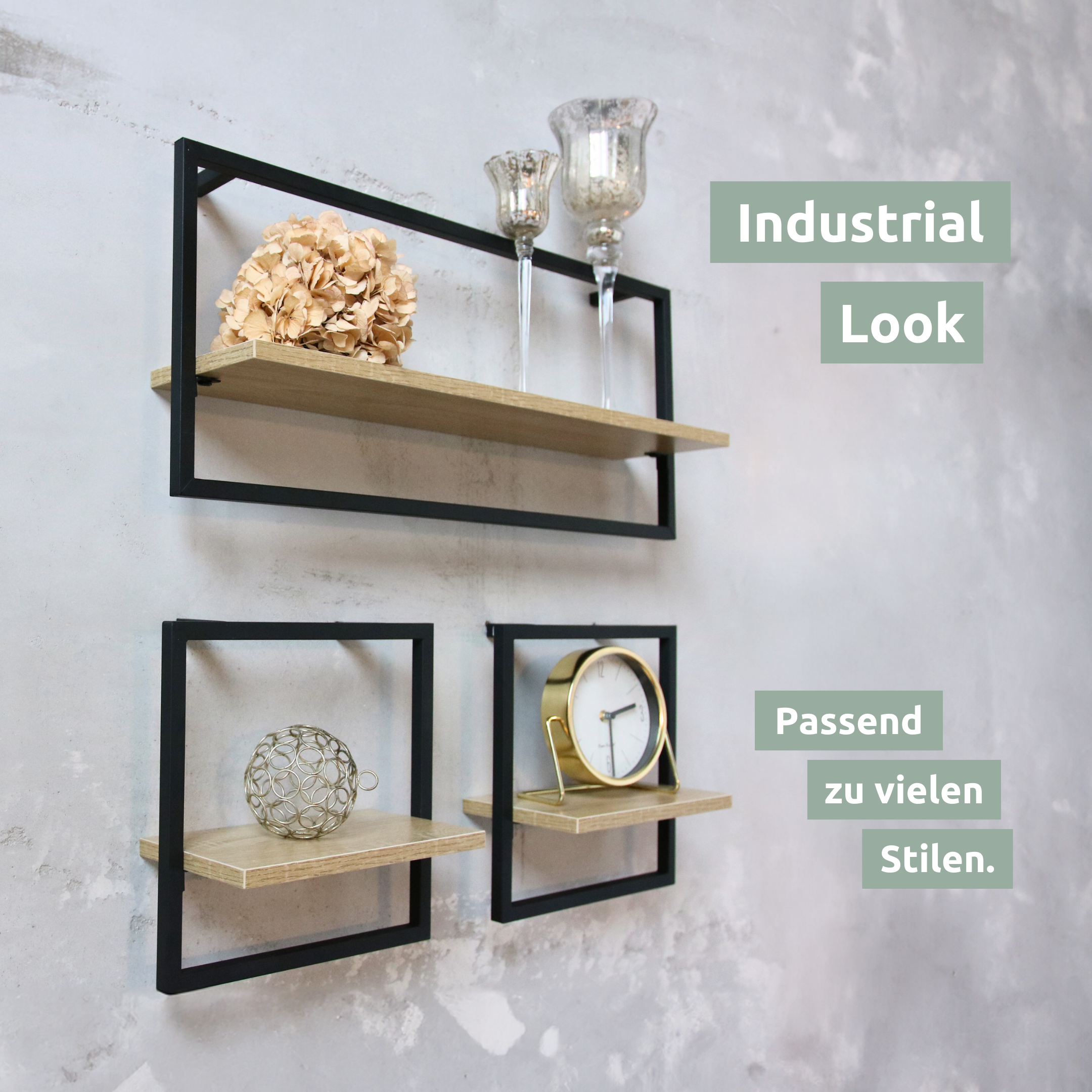 Wandregal mit Rahmen MDF Sonoma