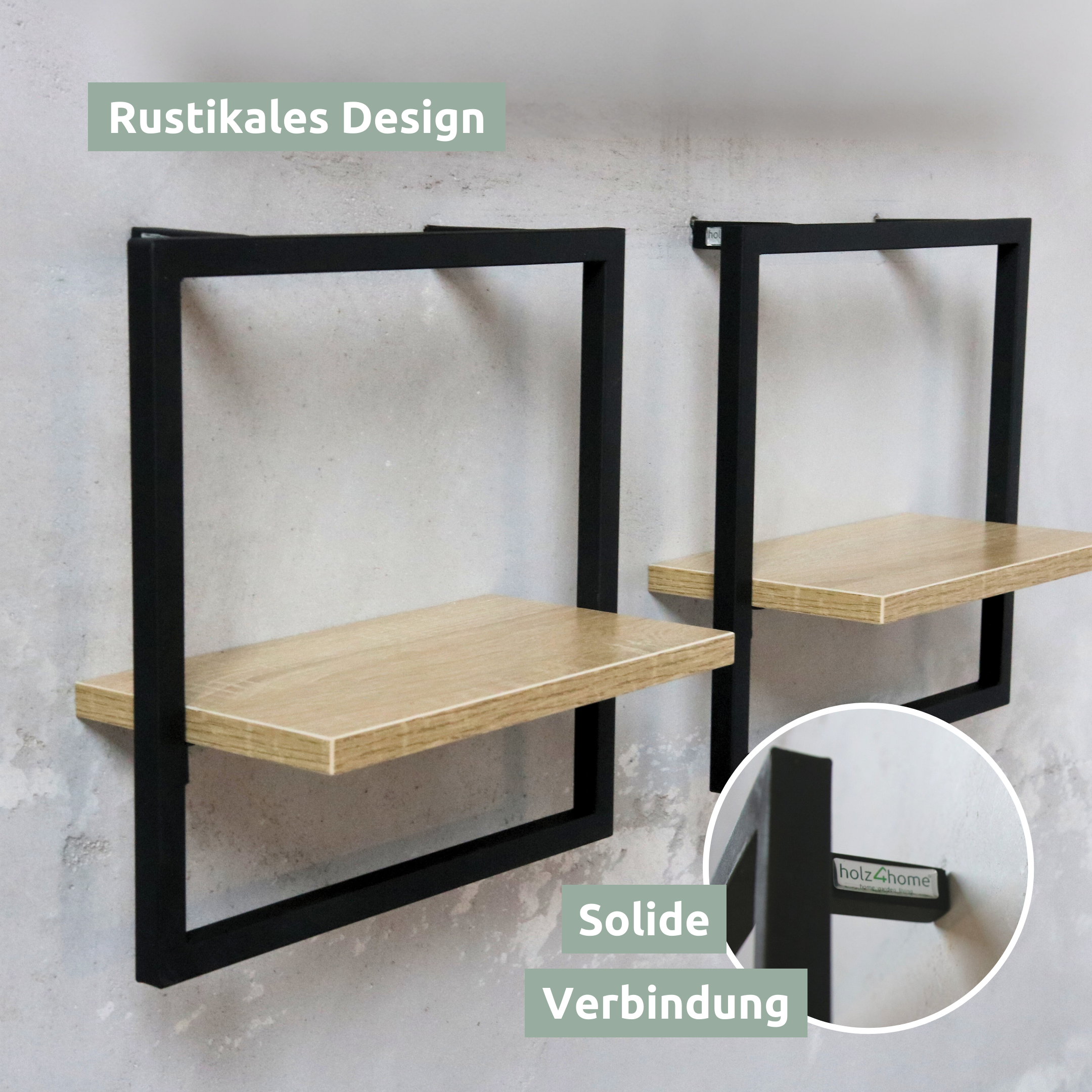 Wandregal mit Rahmen MDF Sonoma