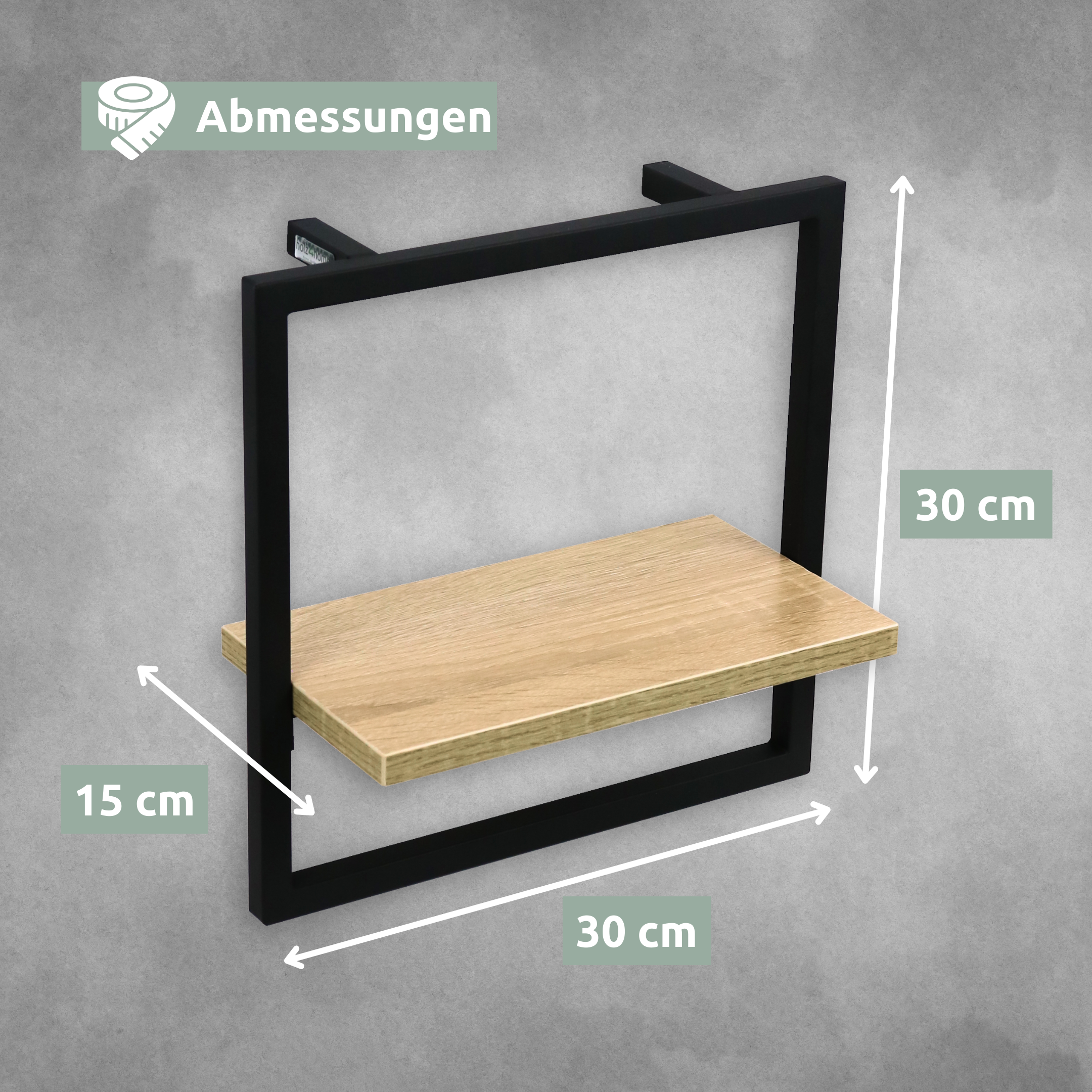 Wandregal mit Rahmen MDF Sonoma