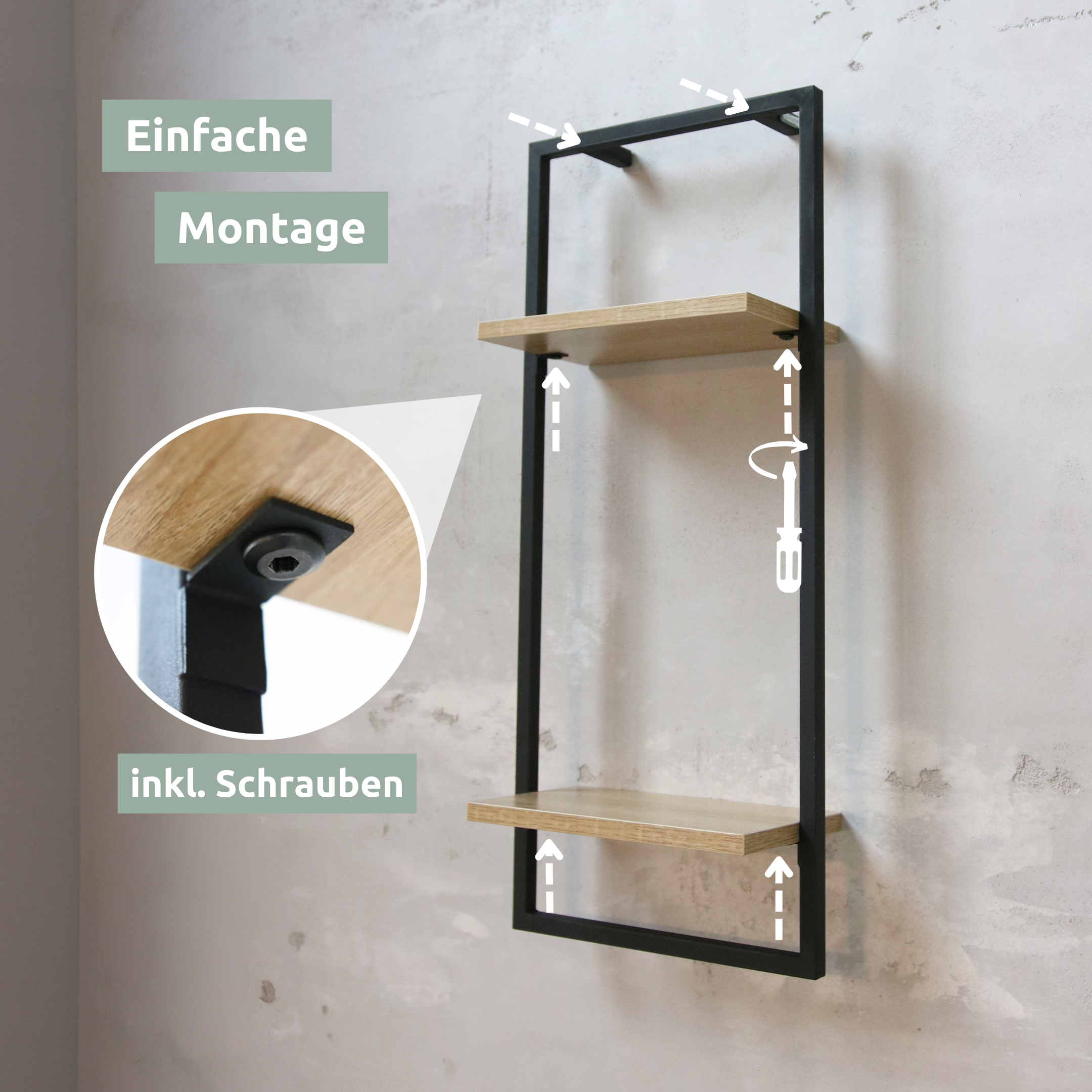 Wandregal mit Rahmen MDF Sonoma