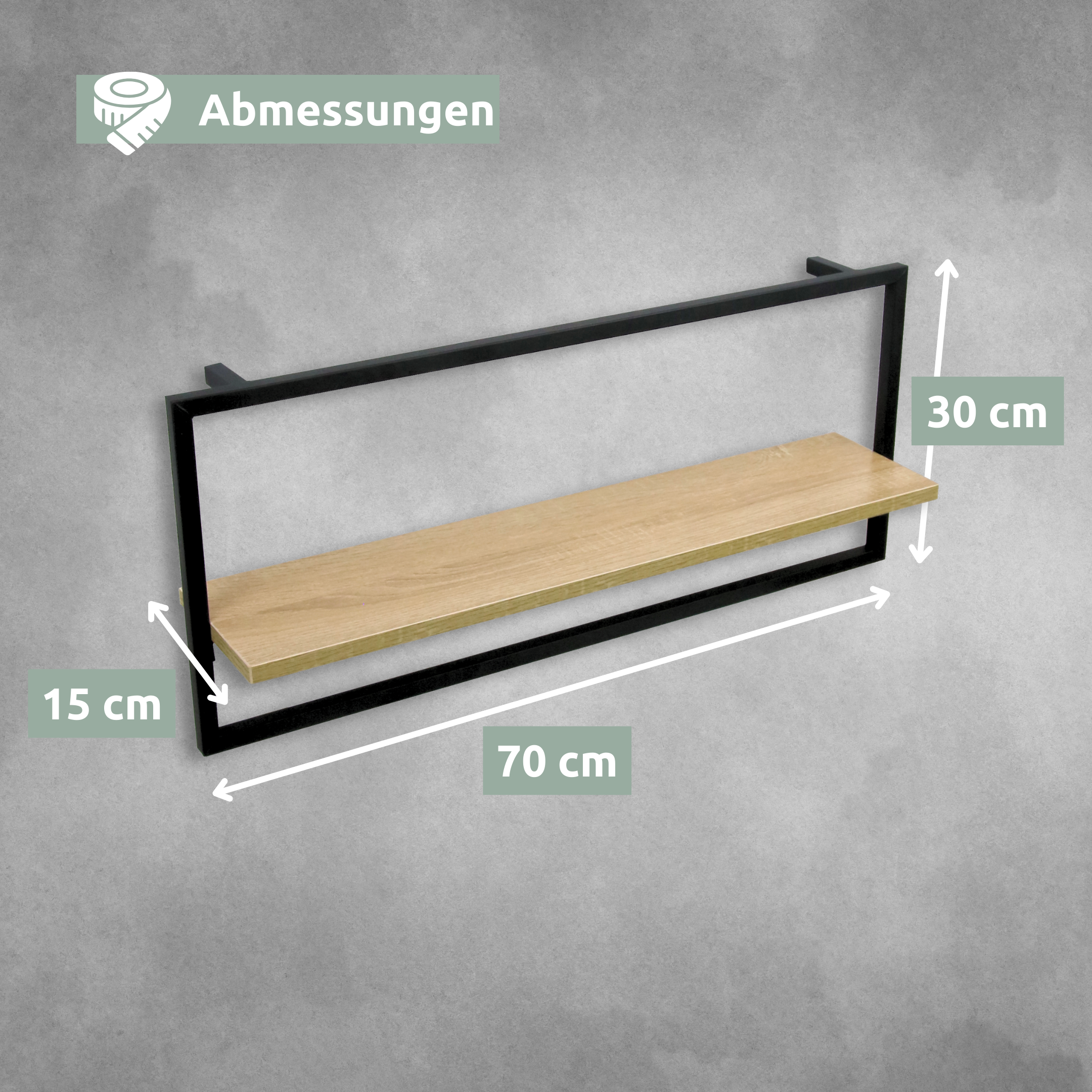 Wandregal mit Rahmen MDF Sonoma