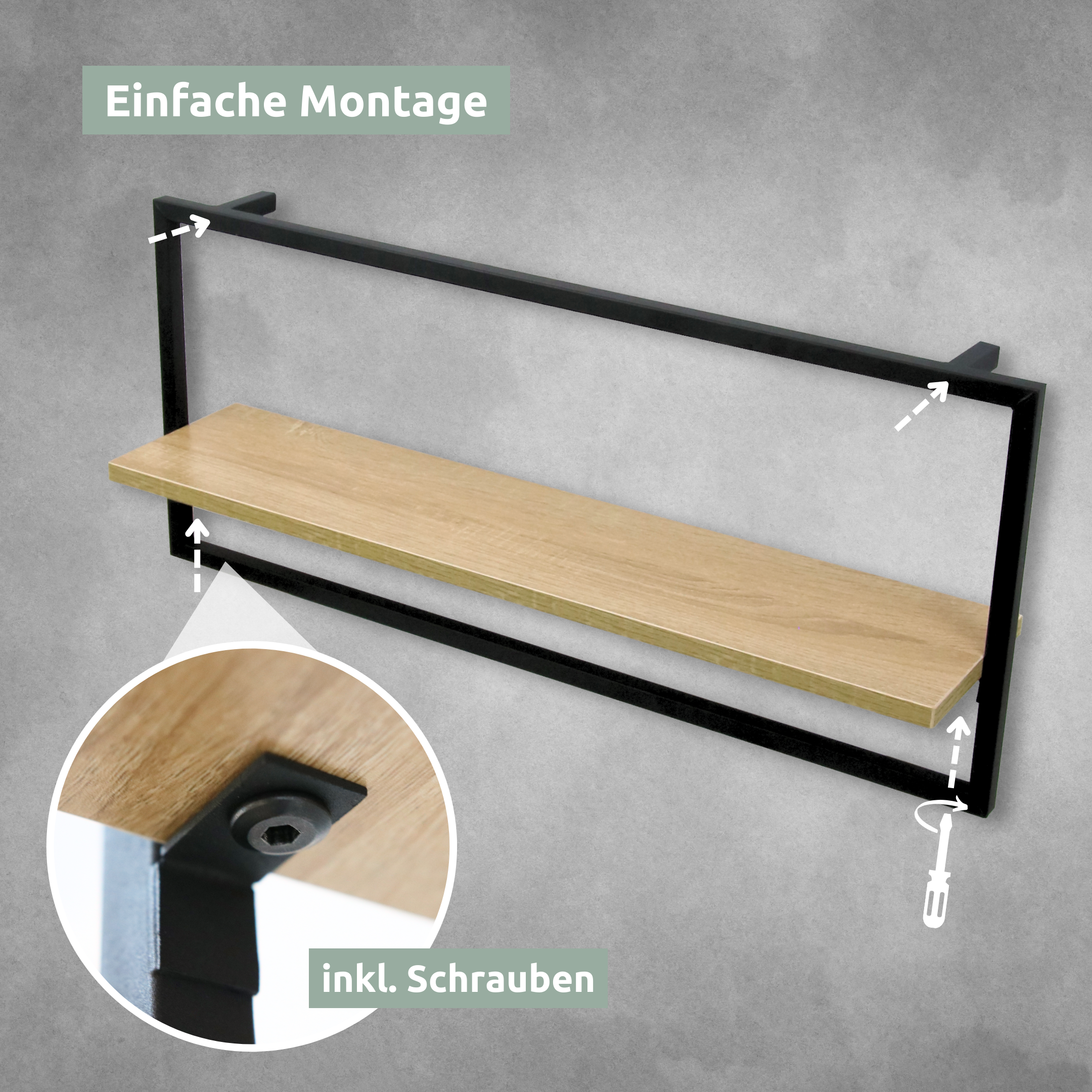 Wandregal mit Rahmen MDF Sonoma