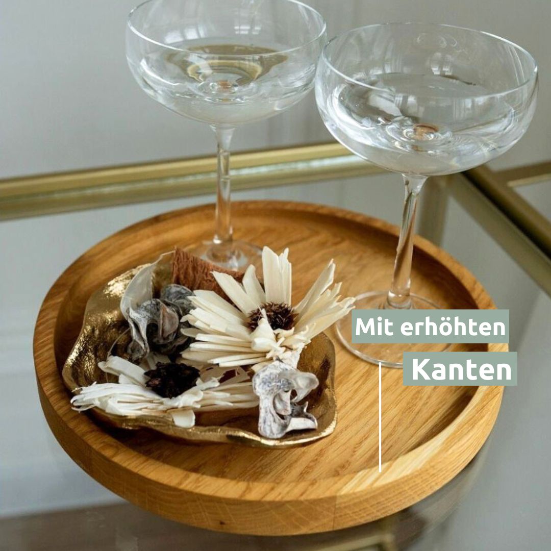 Dekotablett aus Holz mit Kante von holz4home®