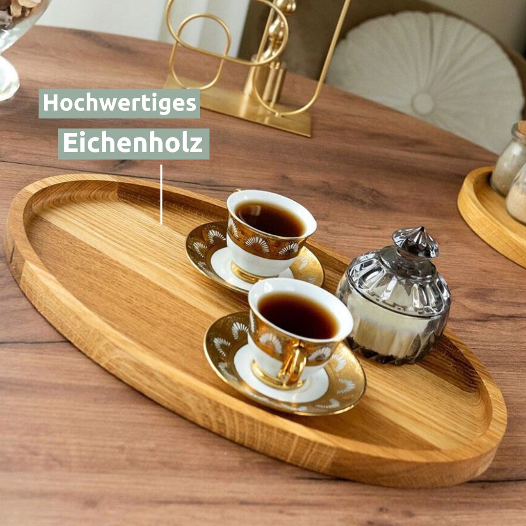 Dekotablett aus Holz mit Kante von holz4home®