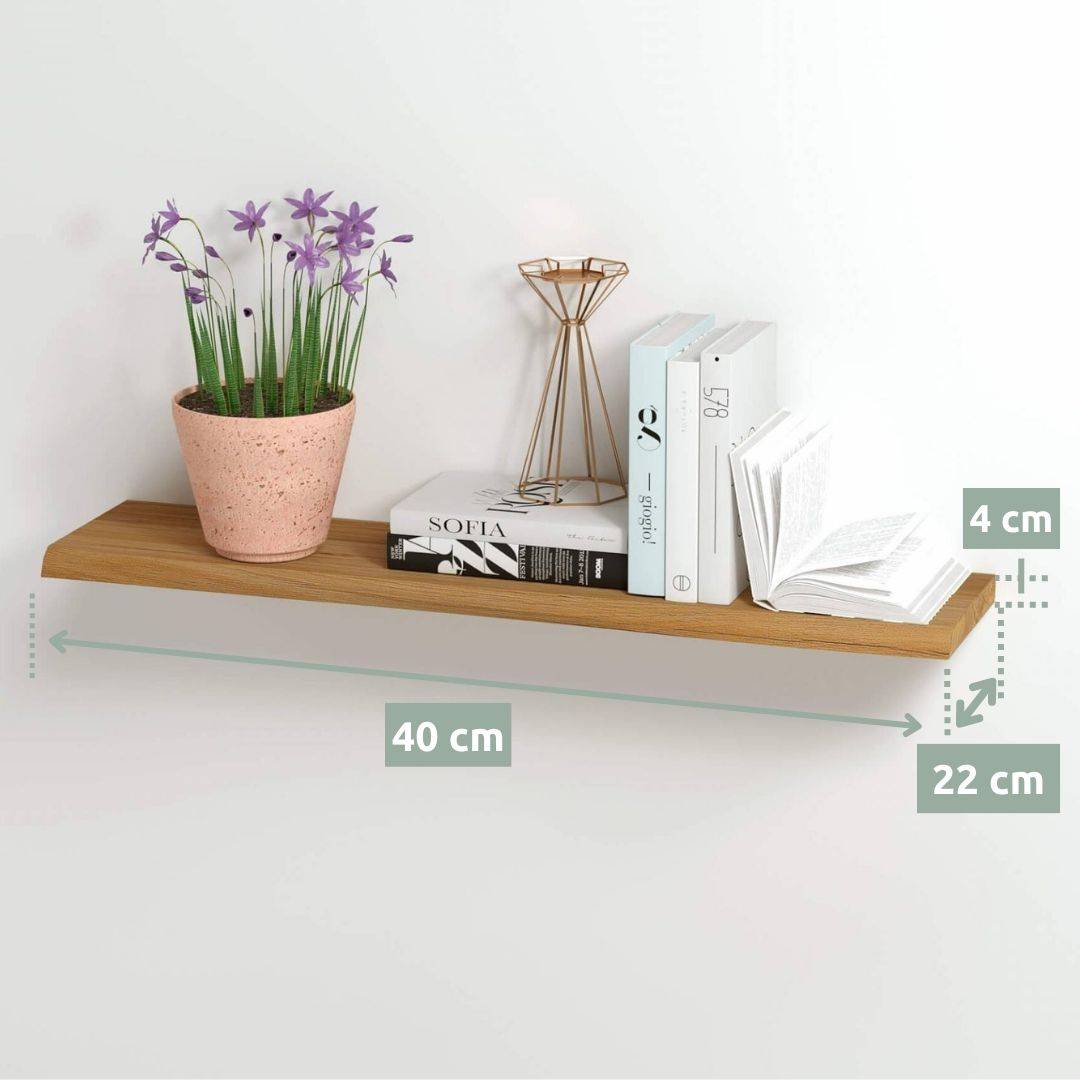 Wandregal-Set I 70cm & 40cm | Eiche Massiv I 2-teilig