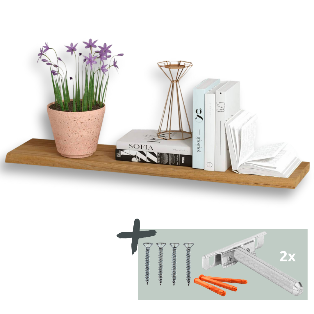 Wandregal-Set I 70cm & 40cm | Eiche Massiv I 2-teilig