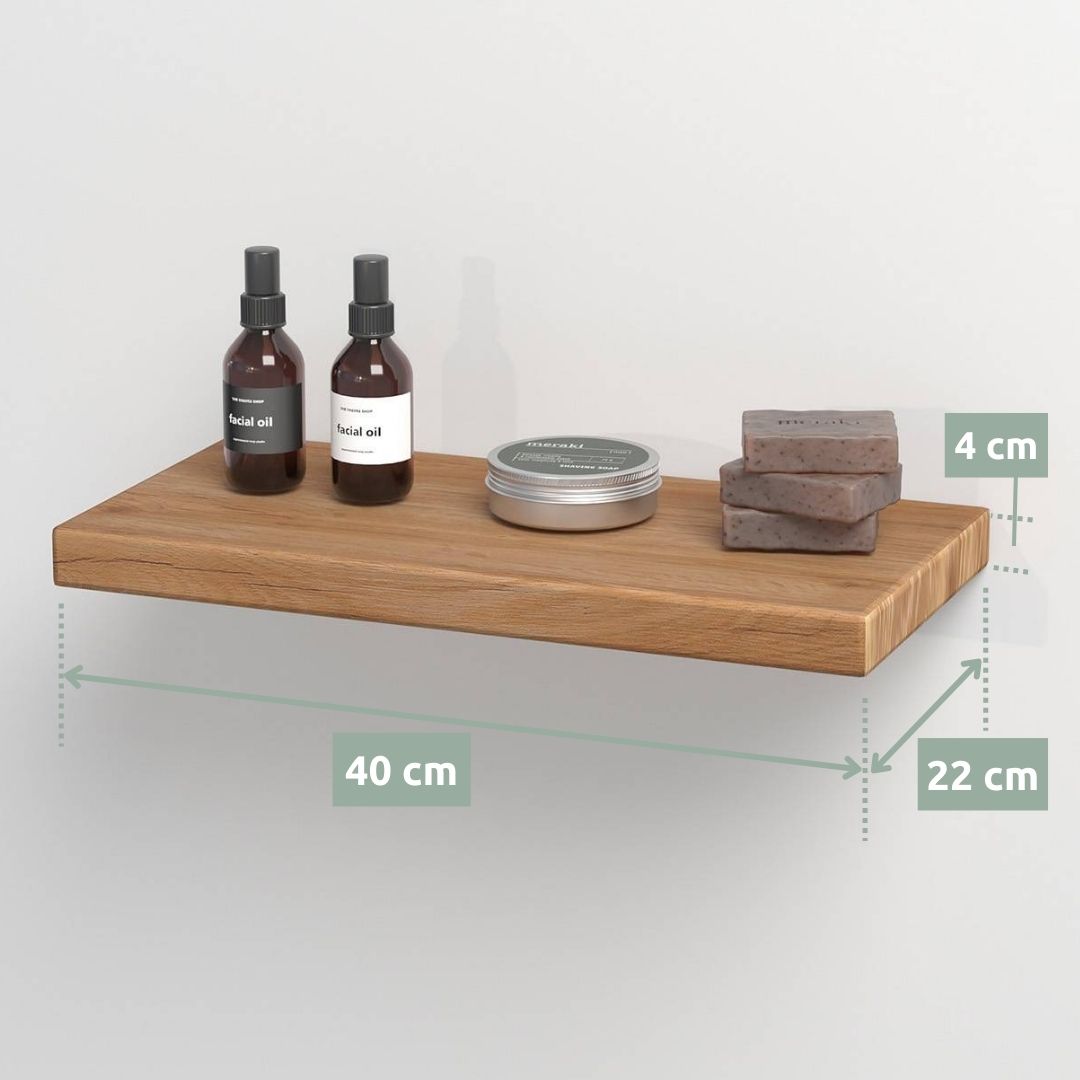 Wandregal-Set I 70cm & 40cm | Eiche Massiv I 2-teilig