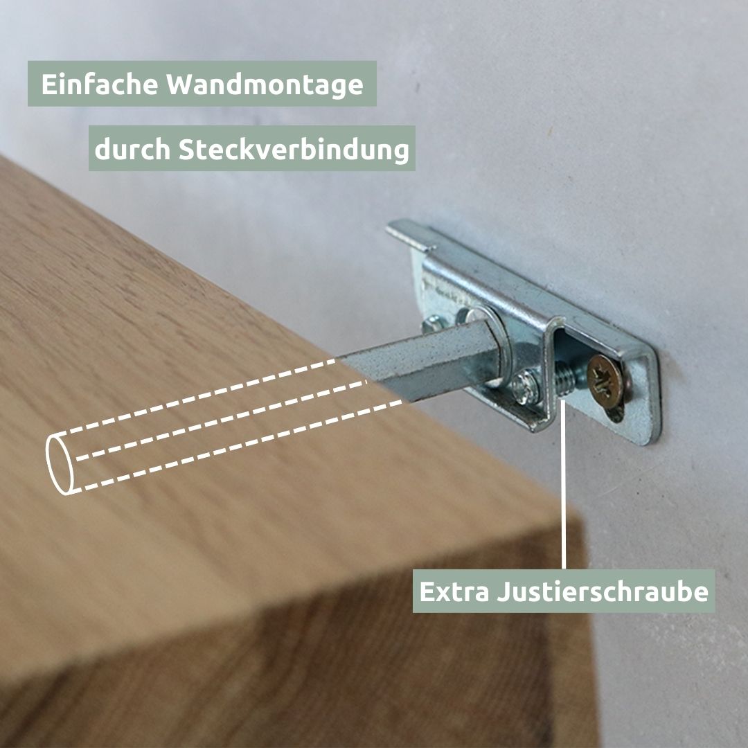 Wandregal-Set I 70cm & 40cm | Eiche Massiv I 2-teilig