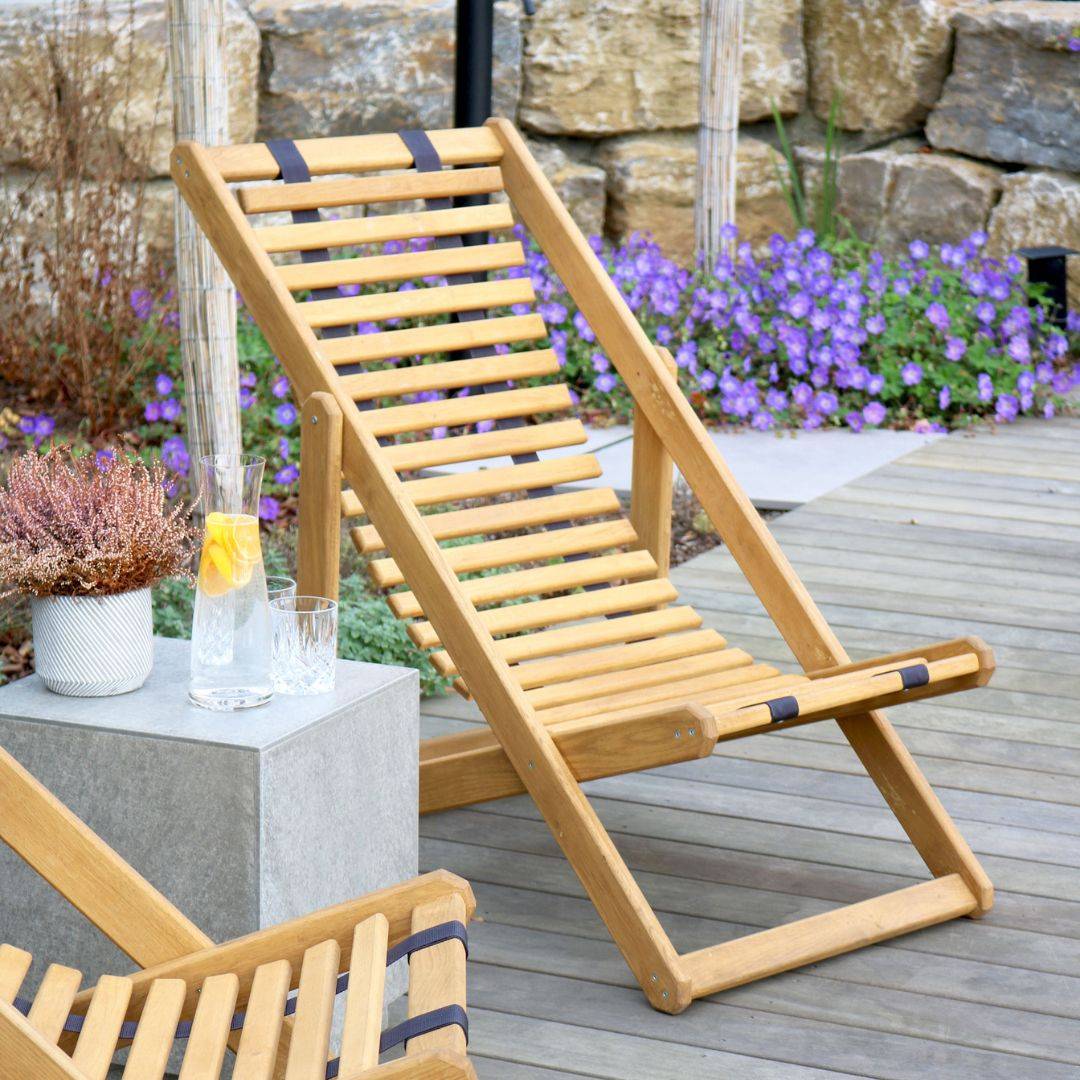 Gartenlounge Liegestuhl Holz Sonnenliege