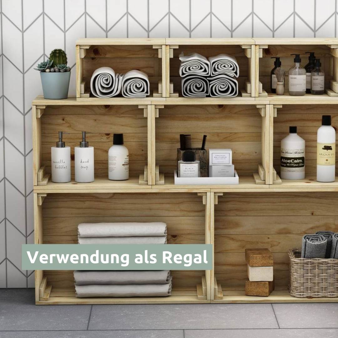 6 tlg. Set Holzkiste | Weinkiste zum Dekorieren von holz4home®