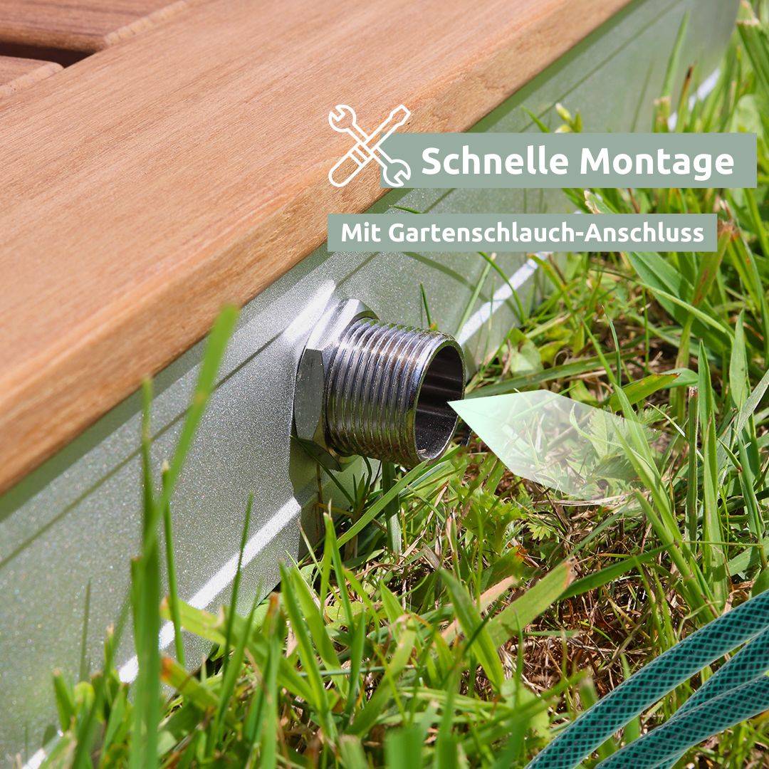 Bodendusche für Pool, Garten und Camping - Gartendusche mit Zubehör