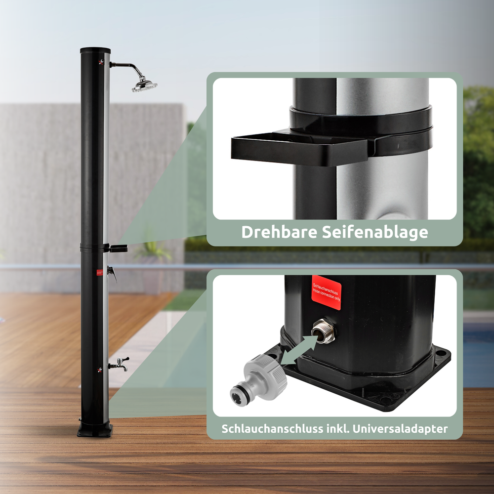 Outdoor Solardusche mit Wasserspeicher