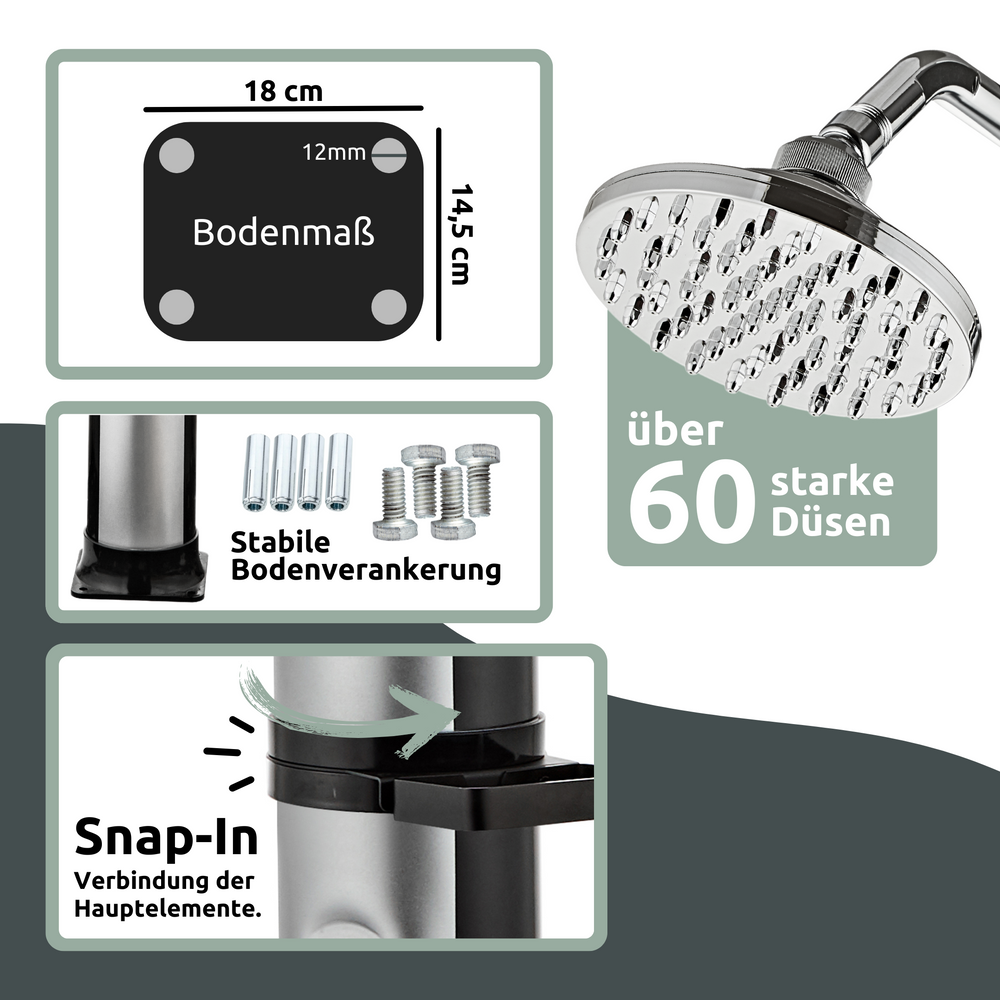 Outdoor Solardusche mit Wasserspeicher