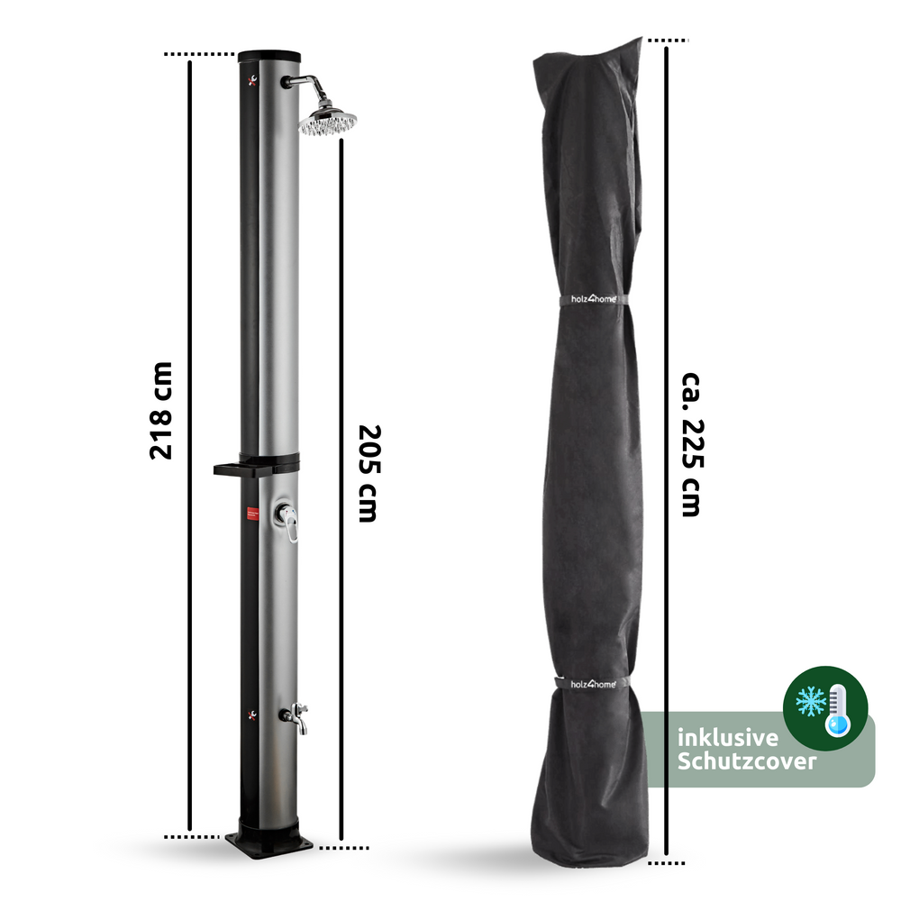 Outdoor Solardusche mit Wasserspeicher