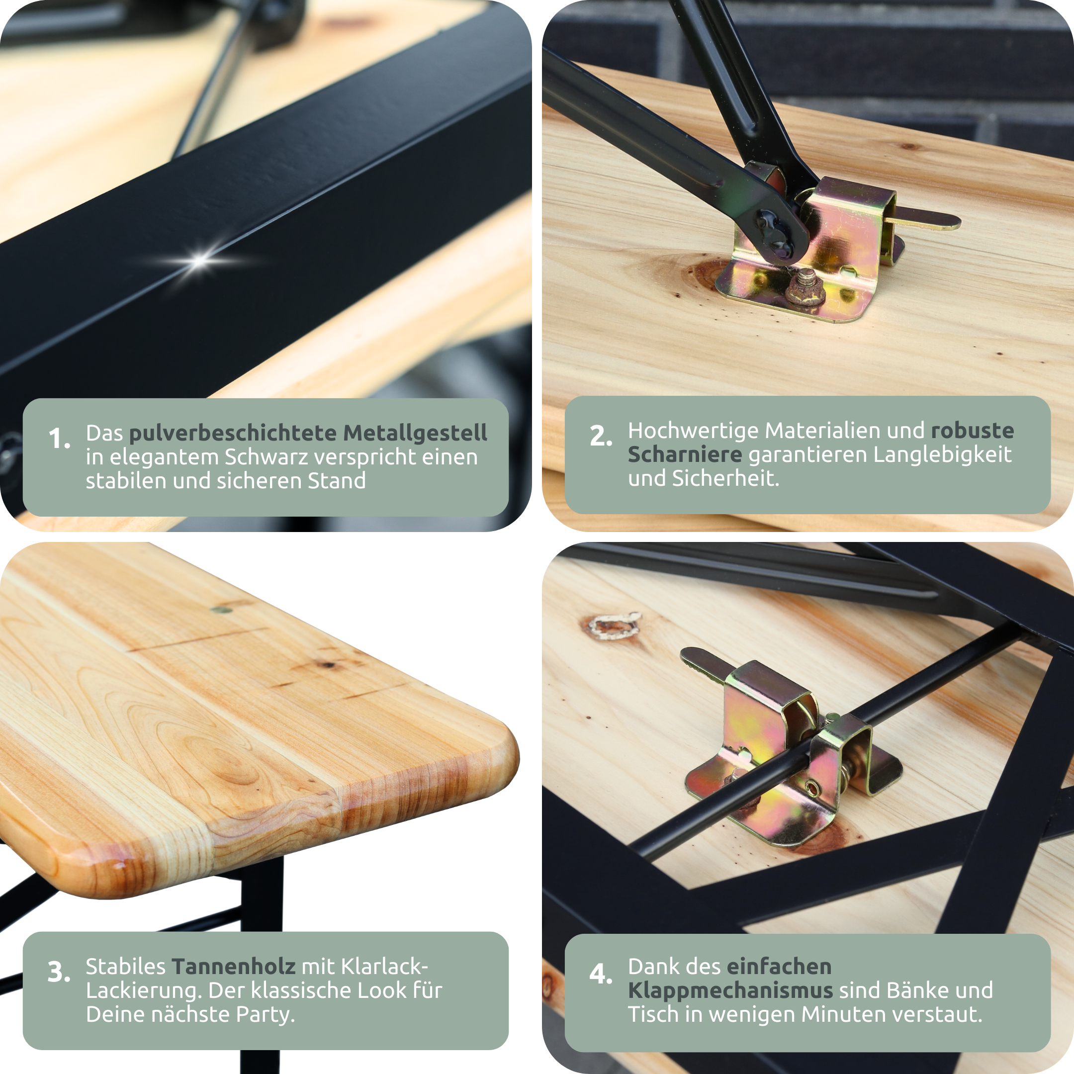 Bierzeltgarnitur - mehrteilig & klappbar