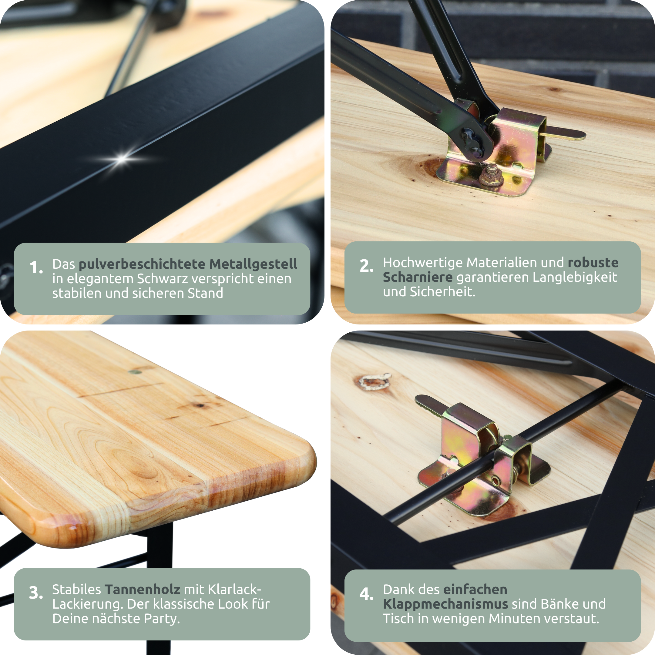 Bierzeltgarnitur - mehrteilig & klappbar