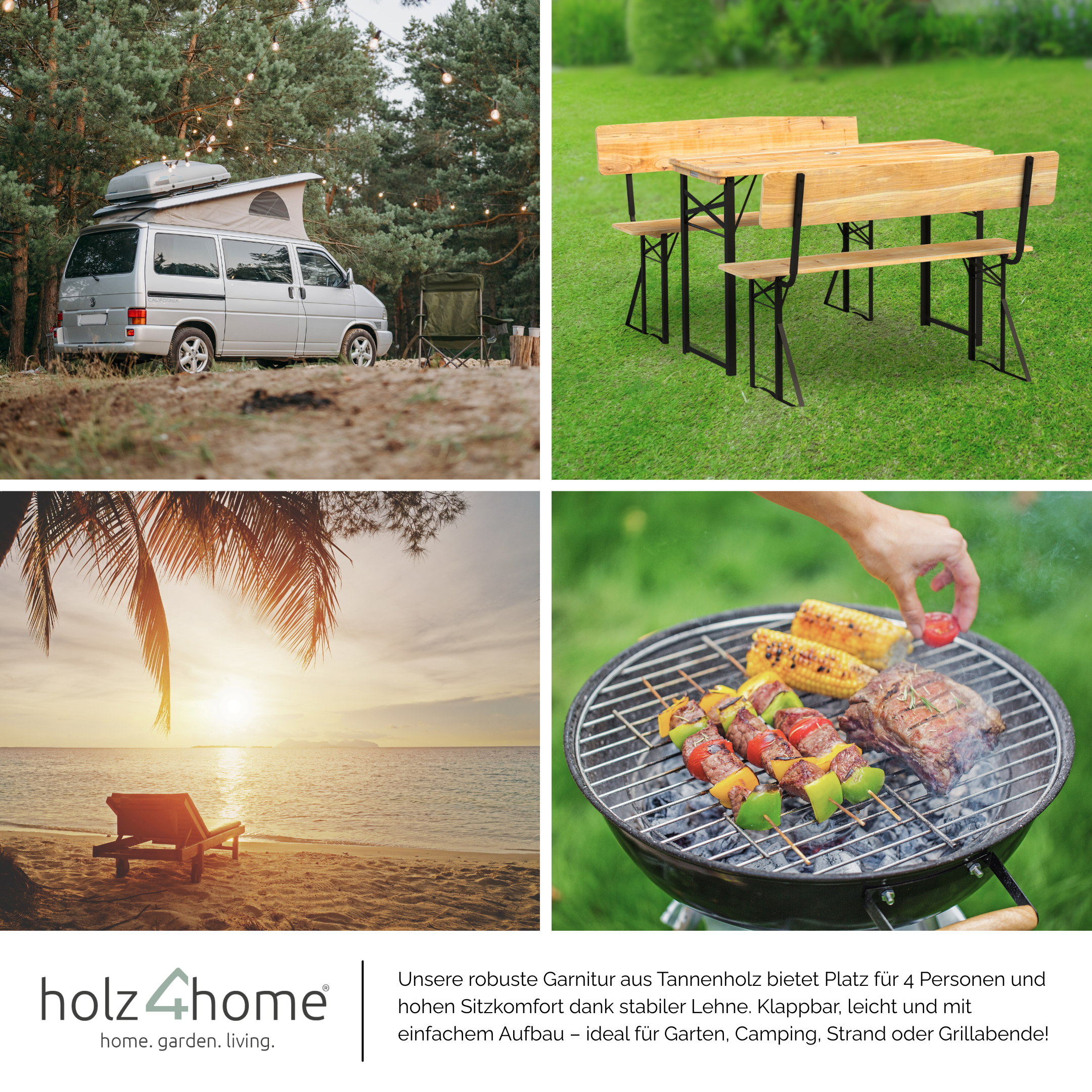 Bierzeltgarnitur - mehrteilig & klappbar