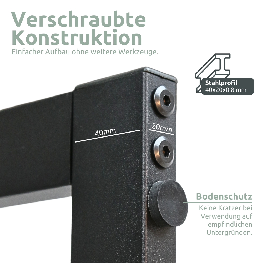 Kaminholzregal aus Metall Schwarz