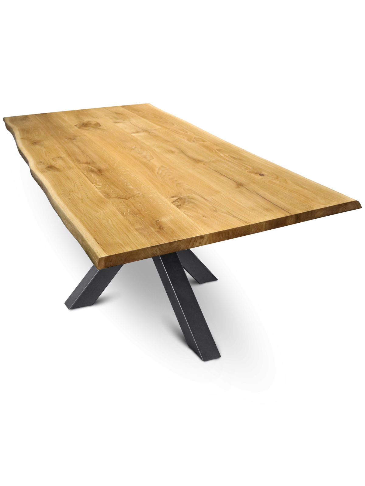 Massivholztisch mit Baumkante