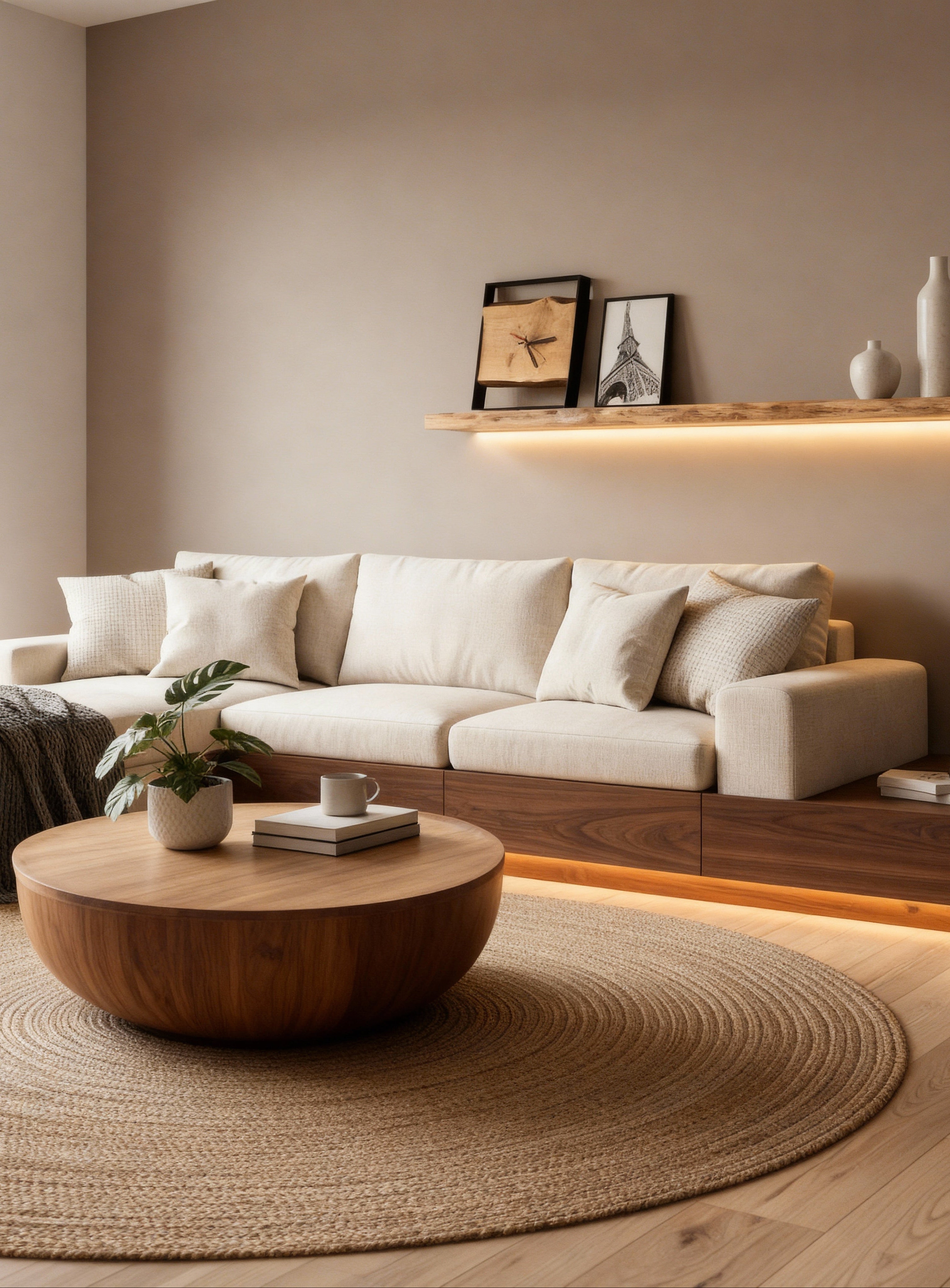 Quadratische Wanduhr aus Eiche