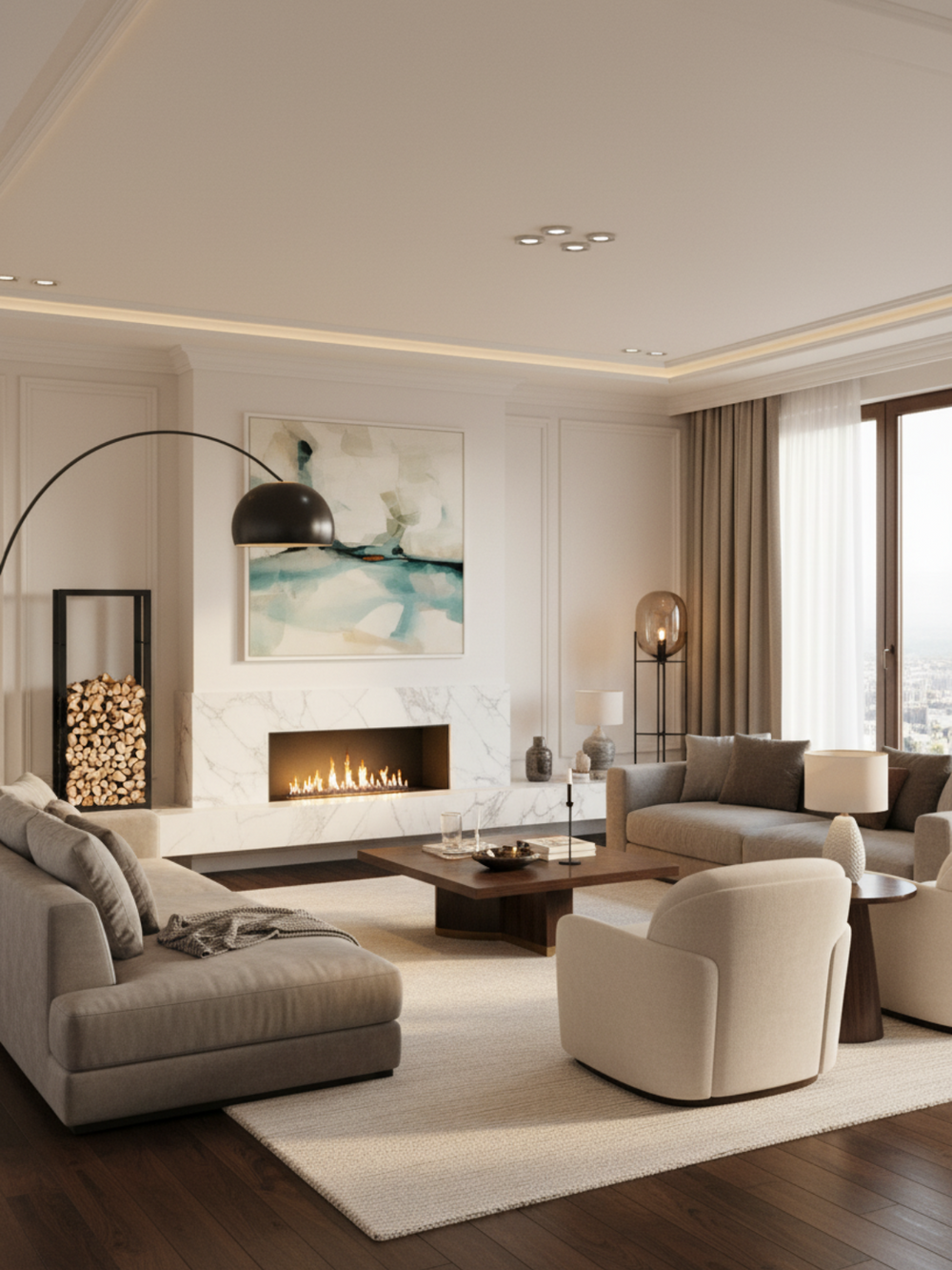 Kaminholzregal aus Metall Schwarz