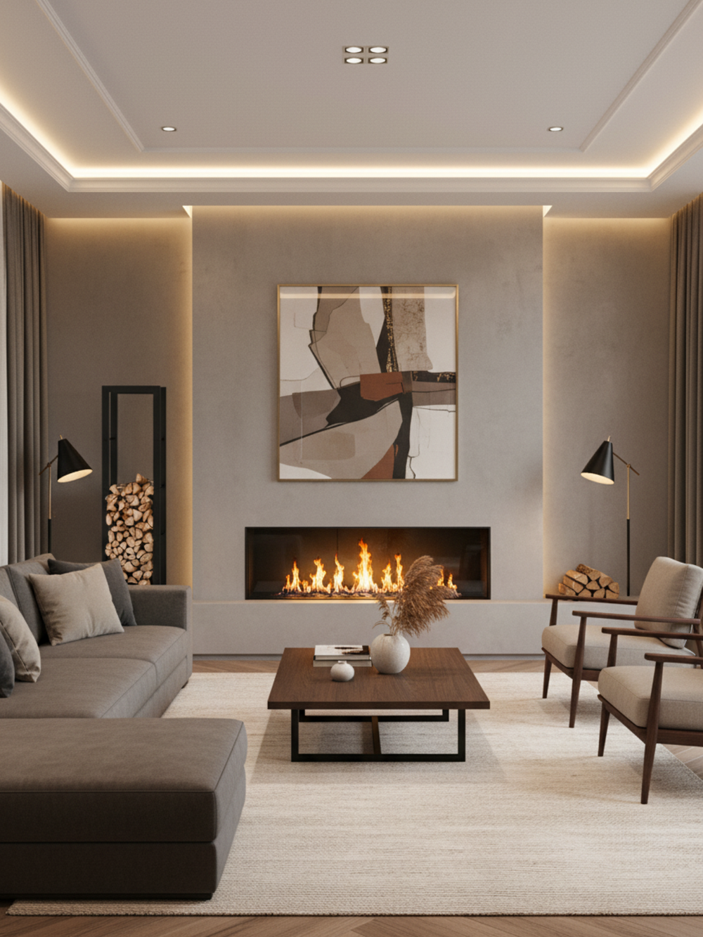 Kaminholzregal aus Metall Schwarz