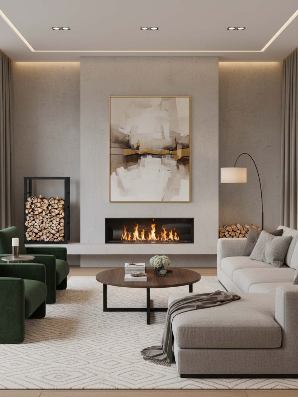 Kaminholzregal aus Metall Schwarz