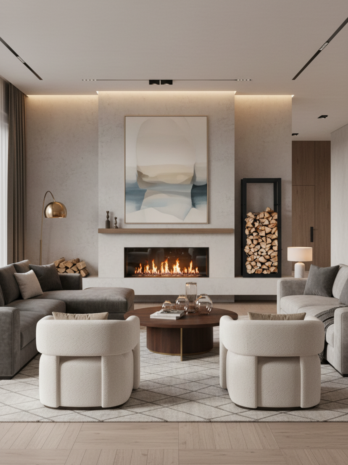 Kaminholzregal aus Metall Schwarz