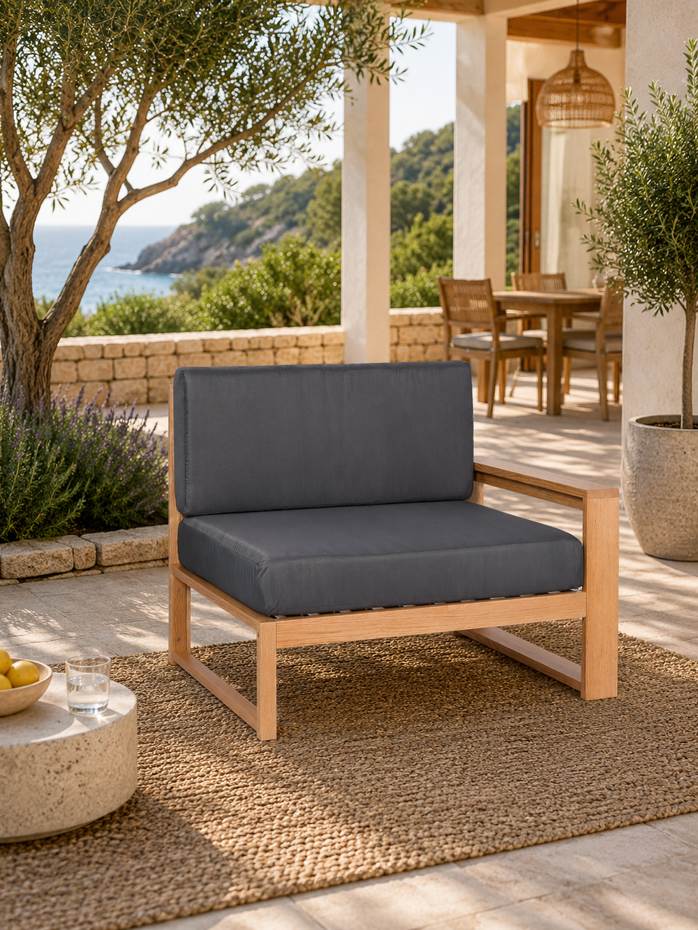 Gartenlounge Endstück Links - Anthrazit