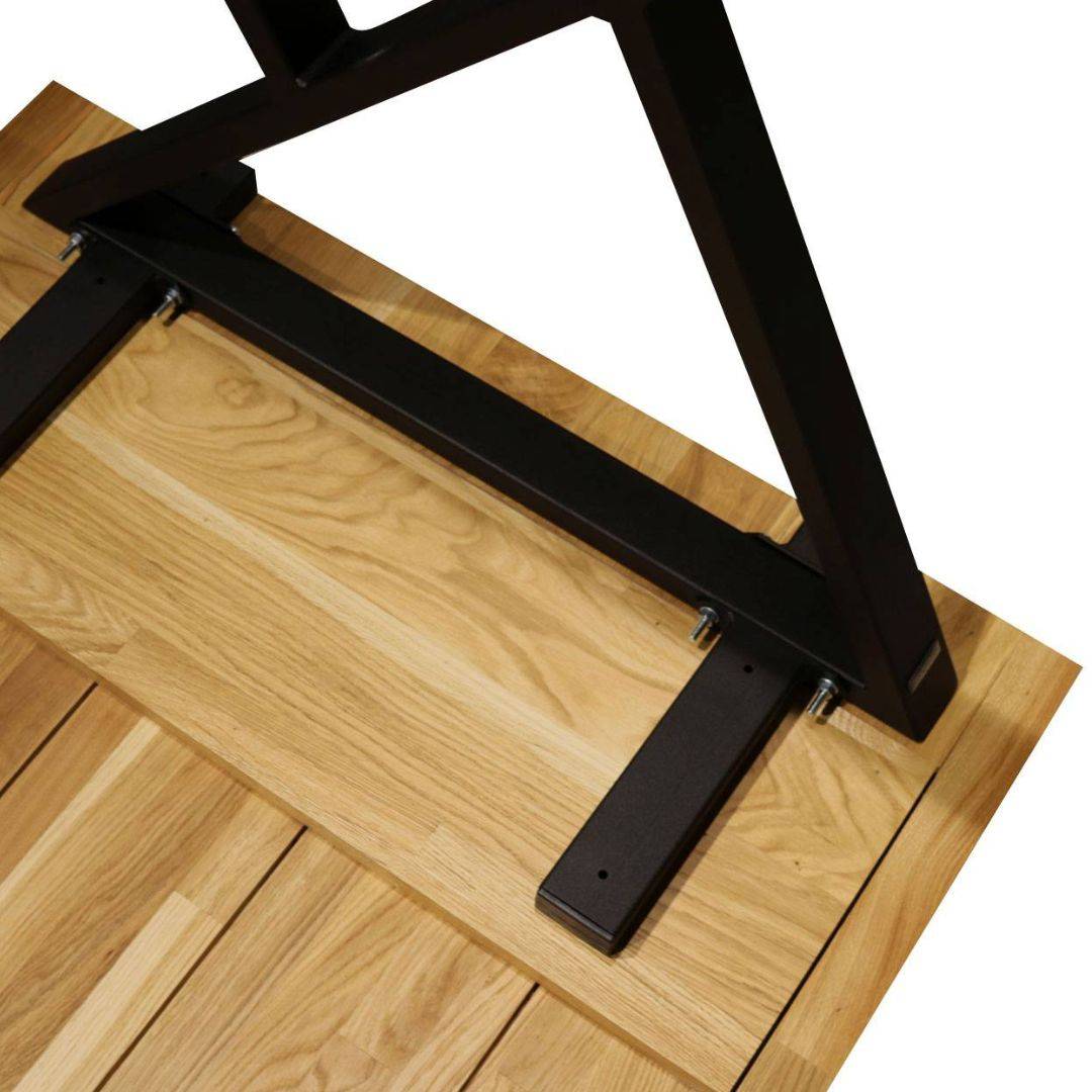 Tischplatte ohne Baumkante aus massiver Eiche mit Aufdopplung am Rand