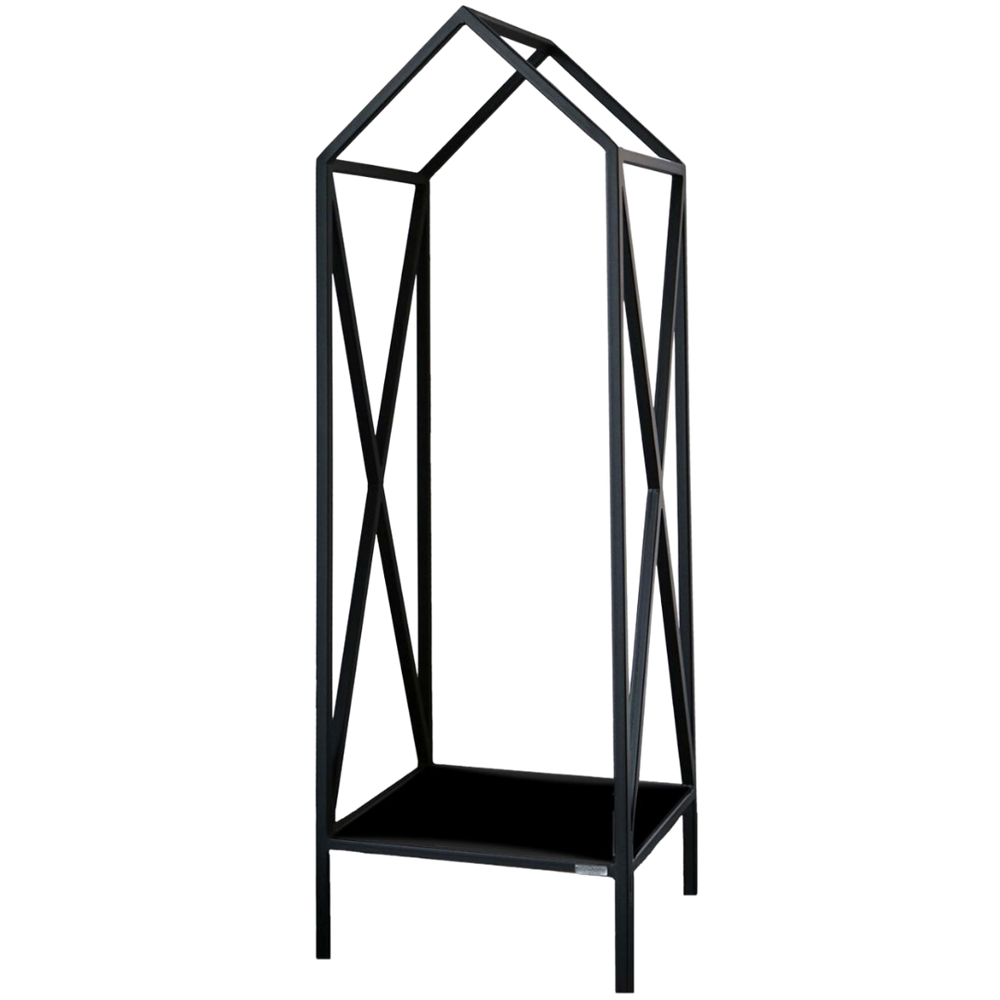 Holzaufbewahrung in schwarz