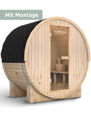 Fasssauna M Pini wood Outdoor Sauna inkl. Ofen (mit Montage)