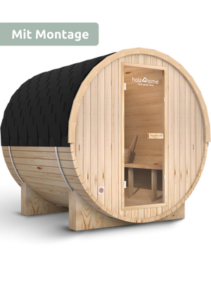 Fasssauna L Pini wood Outdoor Sauna inkl. Ofen (mit Montage)