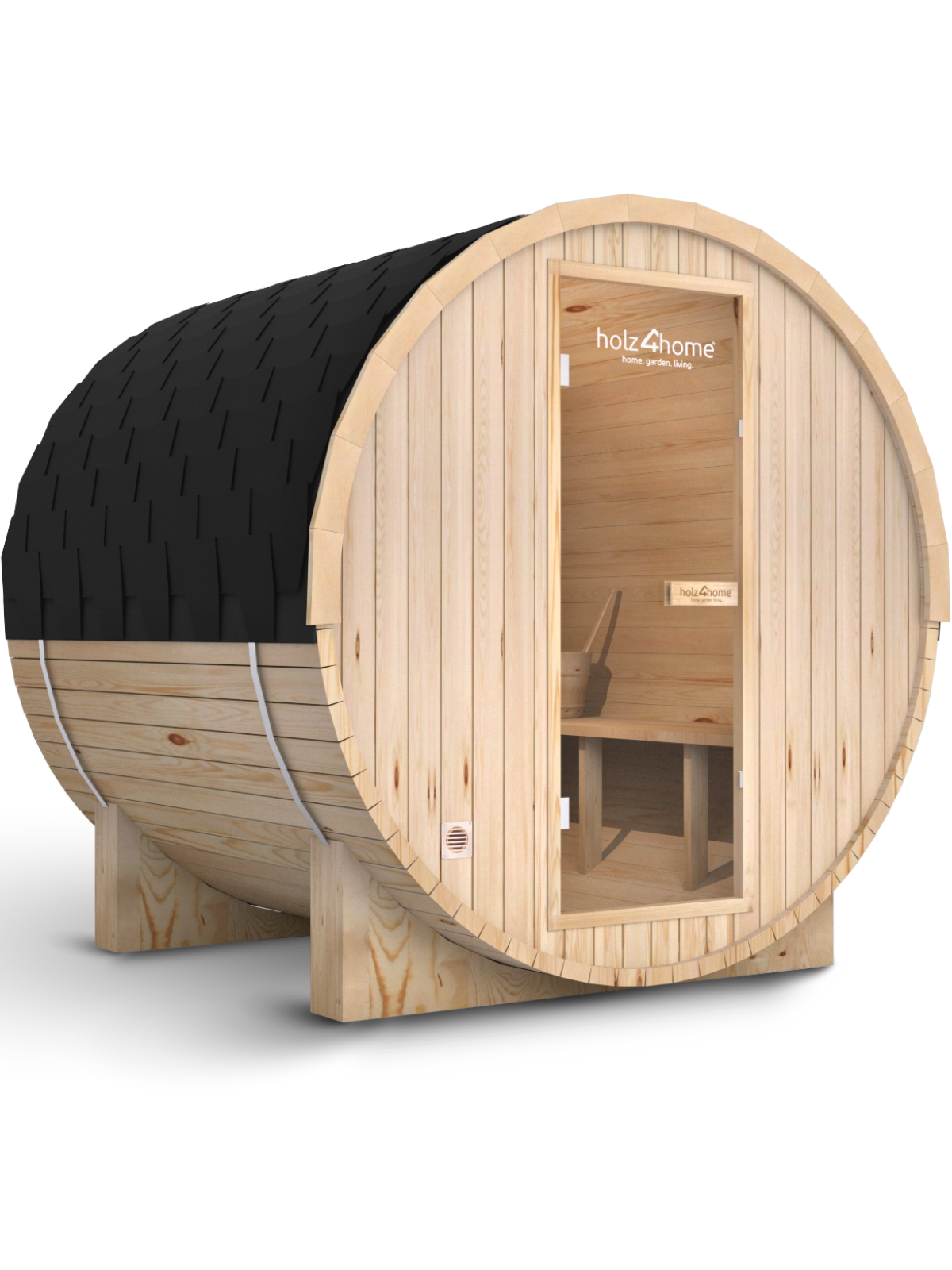 Fasssauna L Pini wood Outdoor Sauna inkl. Ofen