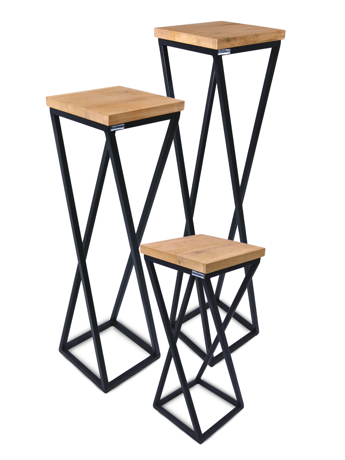 Blumenständer aus Eiche I Gedrehte Streben im 3er Set