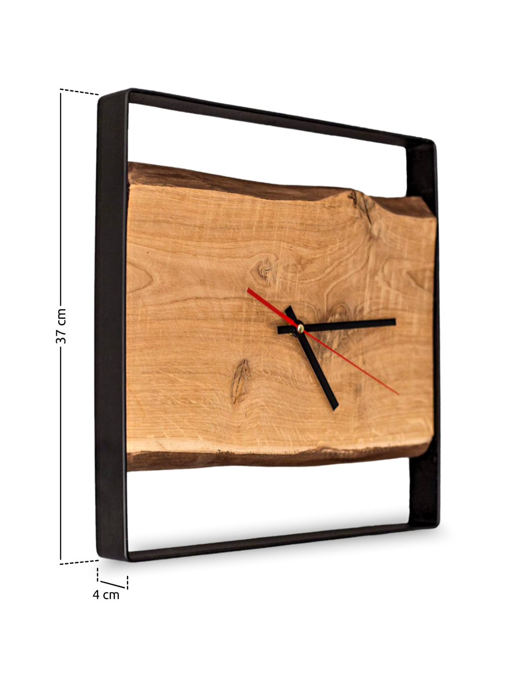 Quadratische Wanduhr aus Eiche