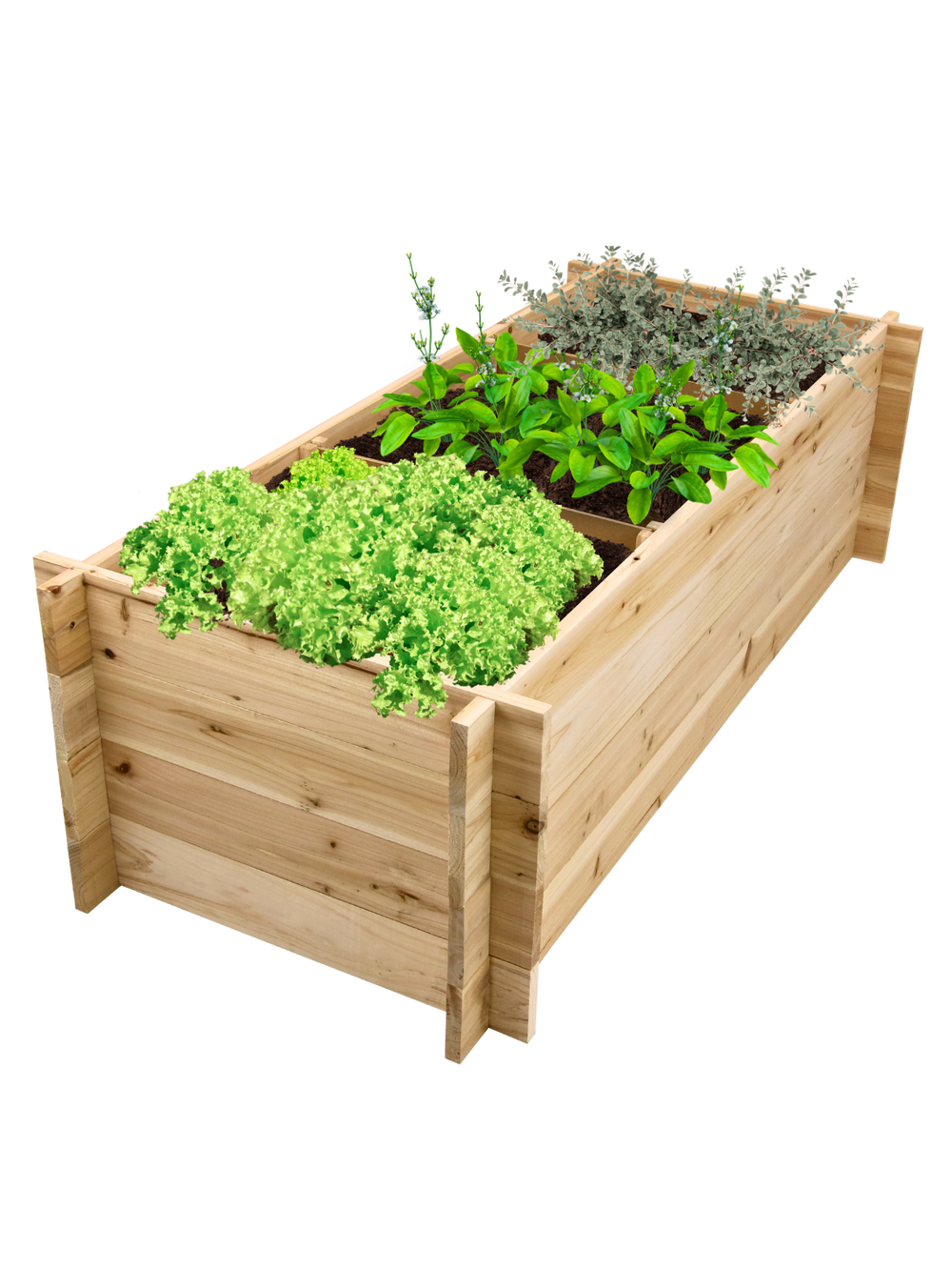 Hochbeet mit 3 Fächern