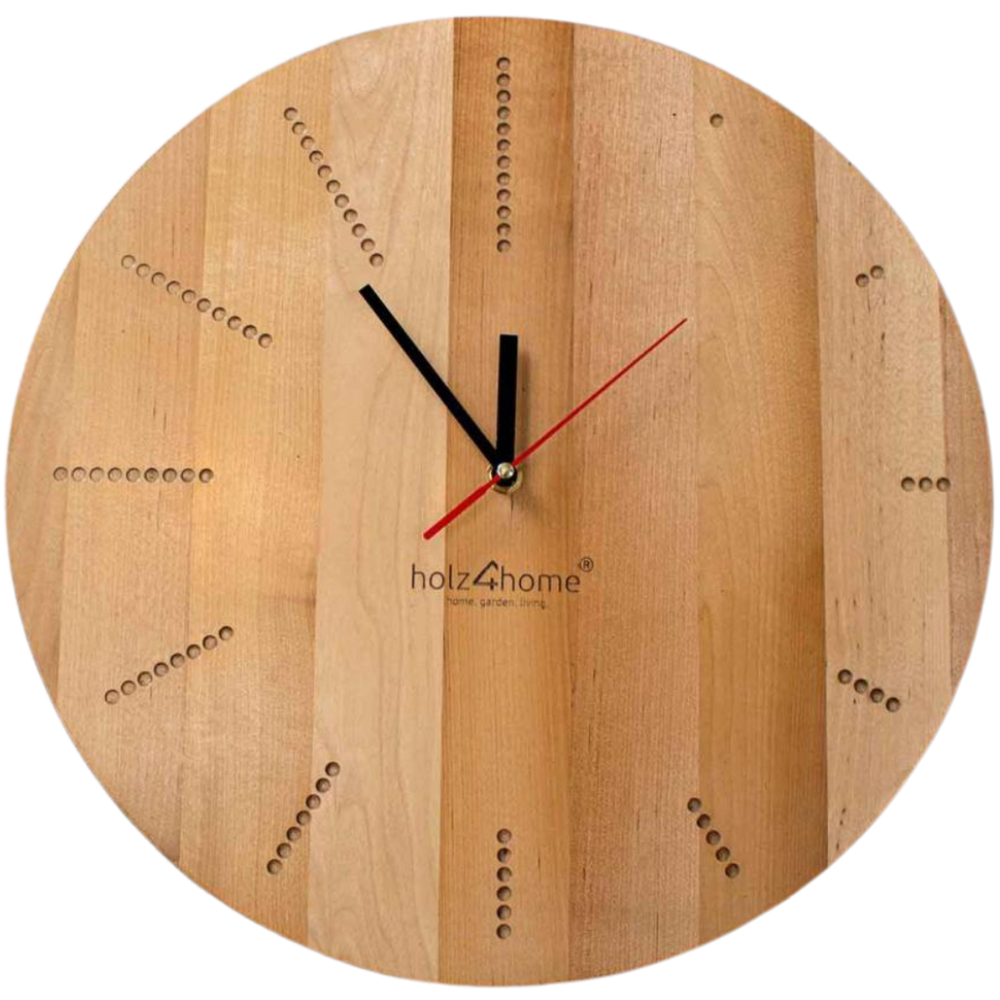 Wanduhr „Dots round“ aus massiver Eiche