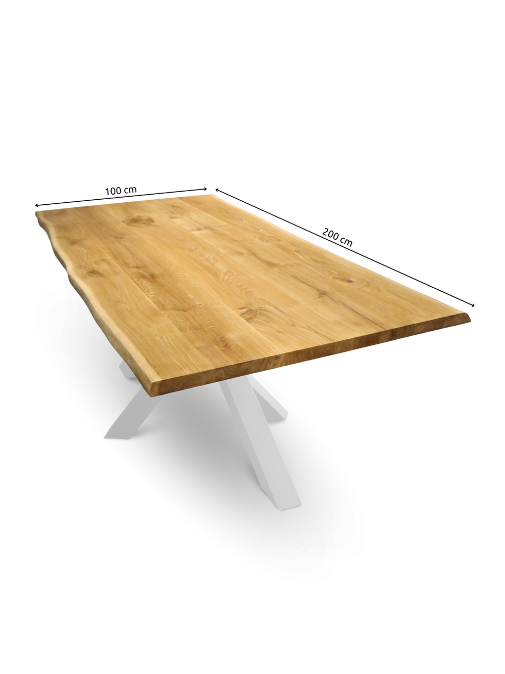 Tischplatte 200cm x 100cm mit Baumkante