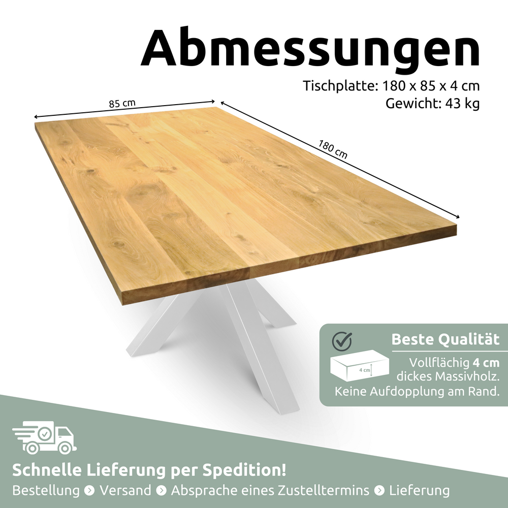 Tischplatte 180cm x 85cm