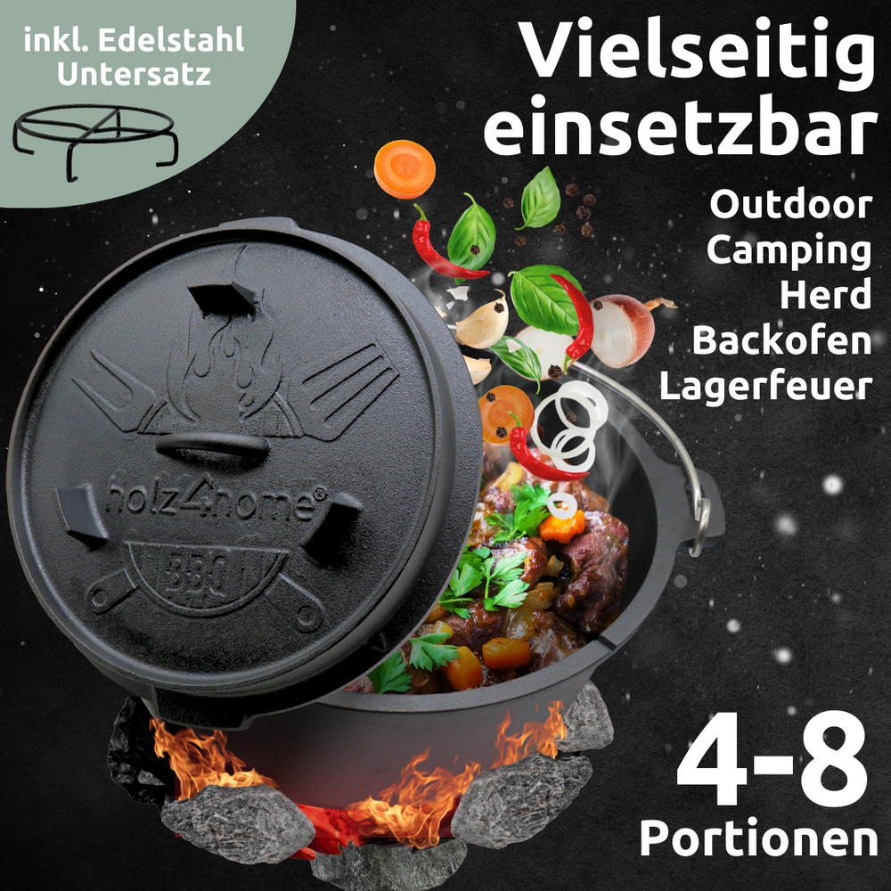 Dutch Oven 9Liter mit Zubehör