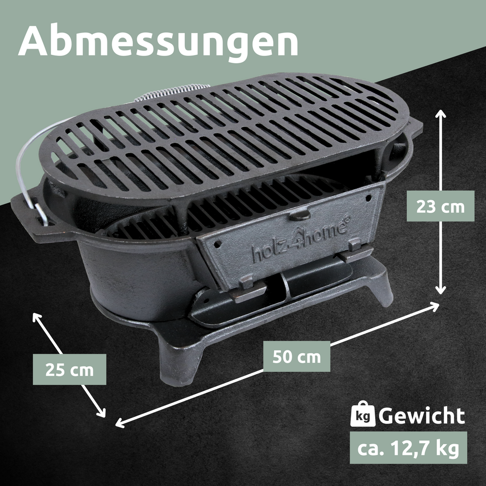 XXL Gusseisen Holzkohle Grill mit Grillrost