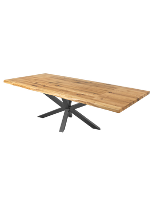 Massivholztisch Eiche mit Baumkante 160x80cm - inkl. Ansteckplatten 260cm